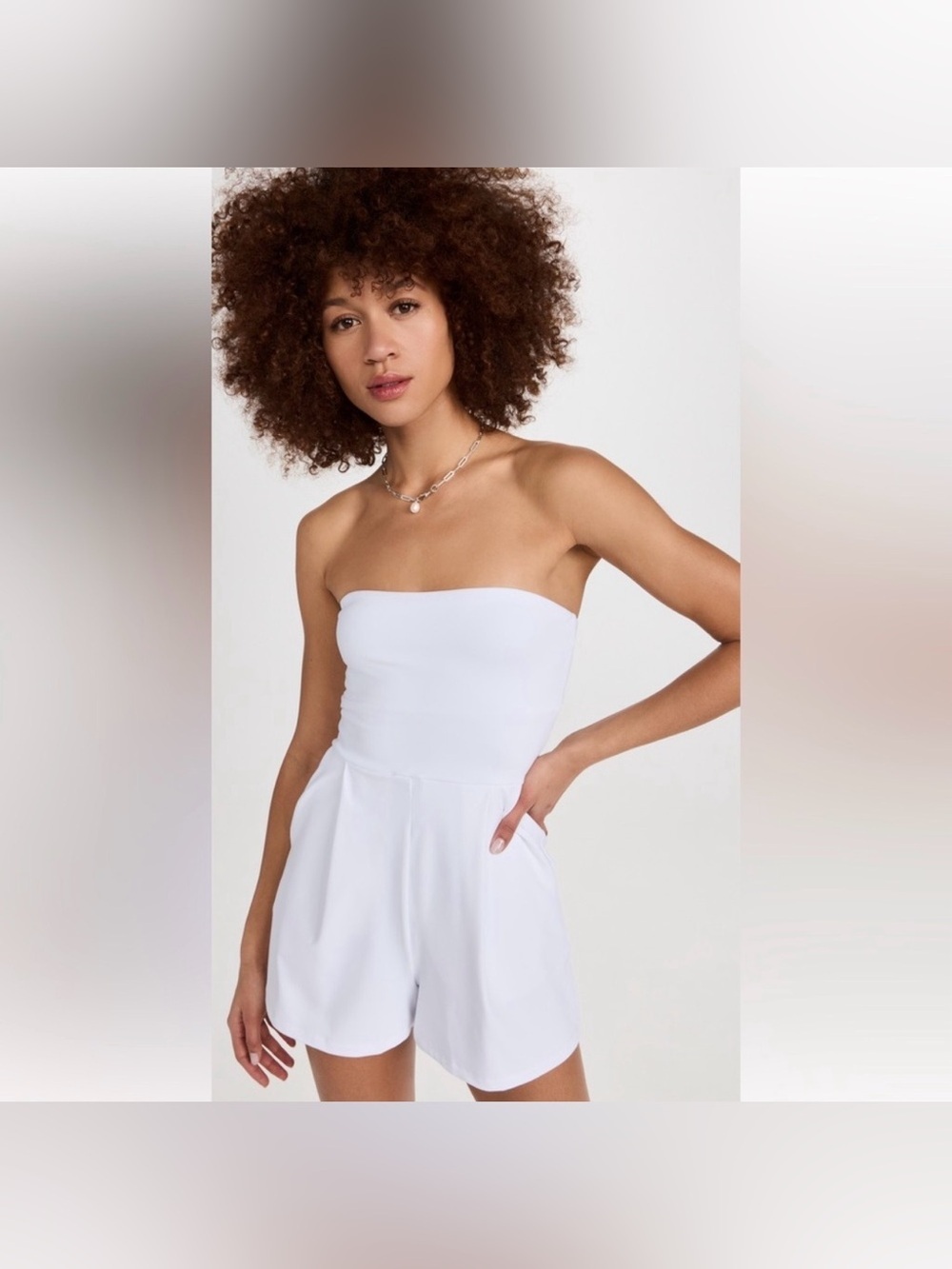 Susana Monaco NWT White Pleated Cutout Romper in Sugar (0234, 0235)